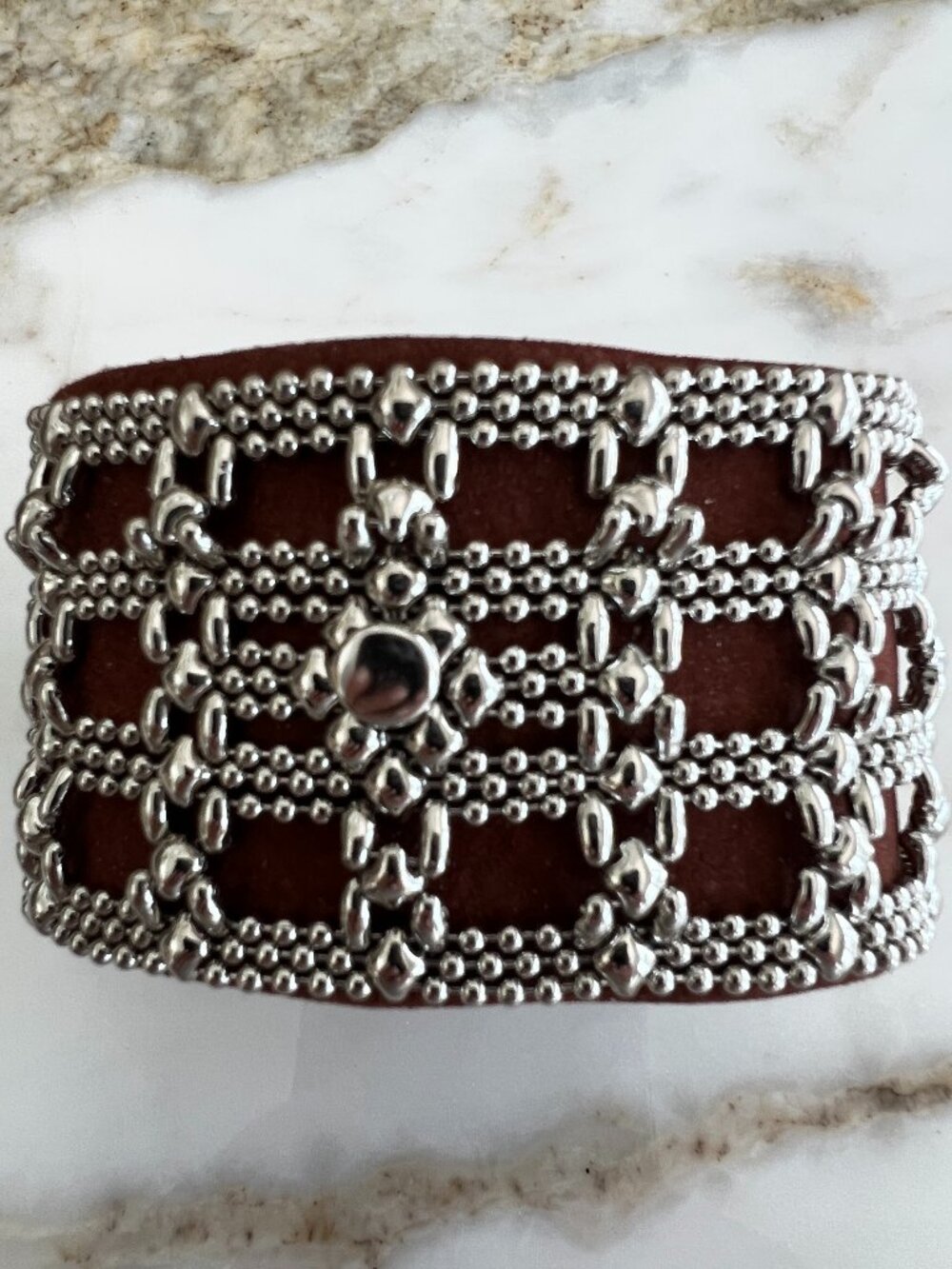 Sergio Gutierrez / Liquid Metal Suede & Chrome Bracelet